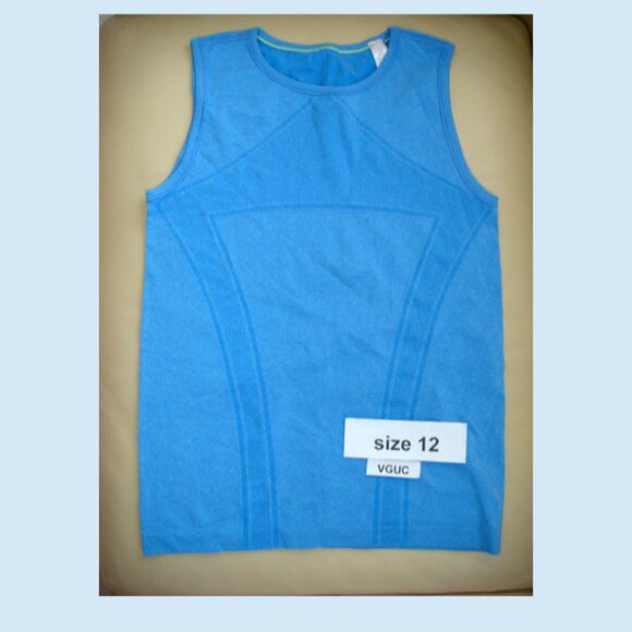 Ivivva Other - Ivivva Girl by Lululemon 🍋The Fastest Tank blue "goal big" back writing size 12